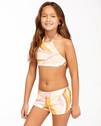 BILLABONG Girls' Sea Of Gold Swim Shorts MULTI 2 BILLABONG Girls' Sea Of Gold Swim Shorts MULTI - Image 2