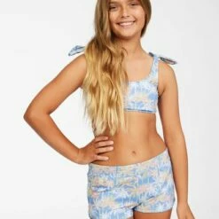 BILLABONG Girl's Talk To The Palm Volley Swim Short BLUE WINK