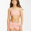 BILLABONG Girls' Chase The Wild Animal Print Boardshorts JUST PEACHY