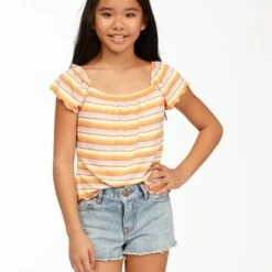 BILLABONG Girls' Drift Away Jr Cut-Off Denim Shorts WASHED DENIM