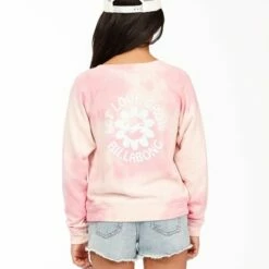 BILLABONG With My Crew Sweatshirt CORAL PINK -girls Sales Store abgft00104 billabongw cak bck1