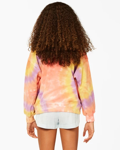 BILLABONG Girls' Paradise Tie-Dyed Crewneck Sweatshirt MULTI 4 BILLABONG Girls' Paradise Tie-Dyed Crewneck Sweatshirt MULTI - Image 4