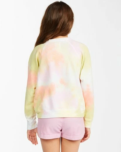 BILLABONG Girls' Painted Rainbows Tie Dye Crewneck Sweatshirt MULTI 3 BILLABONG Girls' Painted Rainbows Tie Dye Crewneck Sweatshirt MULTI - Image 3