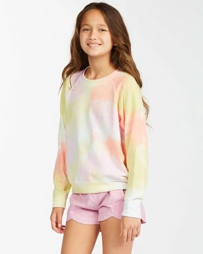 BILLABONG Girls' Painted Rainbows Tie Dye Crewneck Sweatshirt MULTI 2 BILLABONG Girls' Painted Rainbows Tie Dye Crewneck Sweatshirt MULTI - Image 2