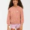 BILLABONG Girls' Its So Wild Animal Print Hoodie MELON
