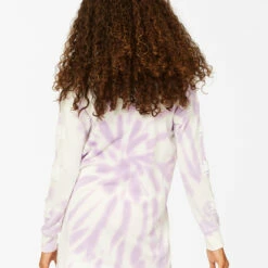 BILLABONG Girls' Love Trip Tie-Dye Sweatshirt Dress LIT UP LILAC -girls Sales Store abgkd00123 billabongw lul bck1