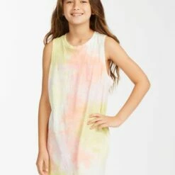 BILLABONG Girls' Cool Days Sleeveless T-Shirt Dress MULTI