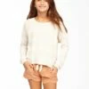 BILLABONG Girls' Fresh Start Knit Top ANTIQUE WHITE