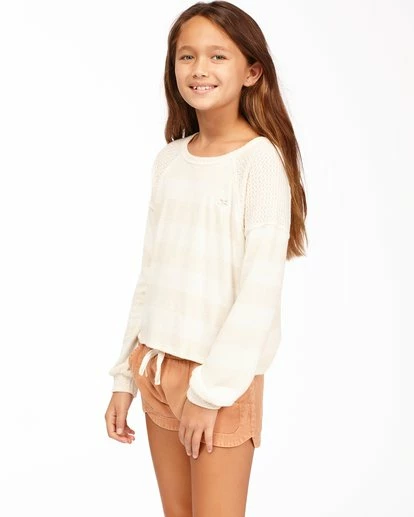 BILLABONG Girls' Fresh Start Knit Top ANTIQUE WHITE 2 BILLABONG Girls' Fresh Start Knit Top ANTIQUE WHITE - Image 2