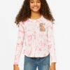 BILLABONG Girls' Back In Time Tie-Dyed Long Sleeve T-Shirt SUGAR CORAL