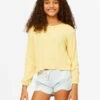BILLABONG Girls' Im Set Henley Long Sleeve Top STAY GOLDEN
