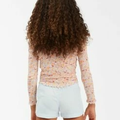 BILLABONG Girls' Picking Flowers Long Sleeve Knit Top WHITE/MULTI -girls Sales Store abgkt00146 billabongw wmu bck1