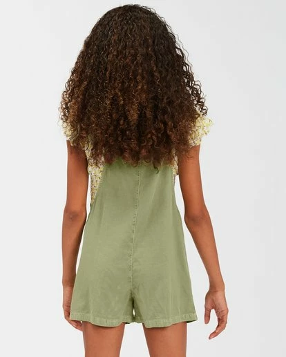 BILLABONG Girls' Wave Watch Jr Short Overall Romper SWEET BLUE 4 BILLABONG Girls' Wave Watch Jr Short Overall Romper SWEET BLUE - Image 4