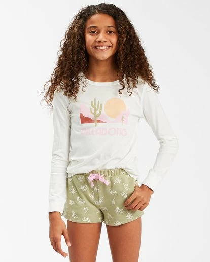 BILLABONG Girls' Pineapple Palms Short Sweatshorts AVOCADO 1 BILLABONG Girls' Pineapple Palms Short Sweatshorts AVOCADO