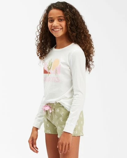 BILLABONG Girls' Pineapple Palms Short Sweatshorts AVOCADO 2 BILLABONG Girls' Pineapple Palms Short Sweatshorts AVOCADO - Image 2