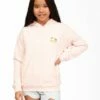 BILLABONG Girls' Keep Me Wild Pullover Hoodie SOFT PINK