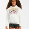 BILLABONG Girls' Pink Moon Pullover Graphic Hoodie SALT CRYSTAL