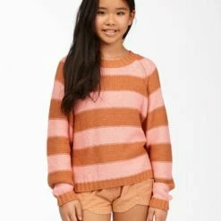 BILLABONG Girls' Zig Zag Crewneck Sweater COCONUT -girls Sales Store abgsw00102 billabongw czk0 bck1