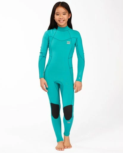 BILLABONG 3/2 Girls' Synergy Back Zip Full Wetsuit ISLAND GREEN 2 BILLABONG 3/2 Girls' Synergy Back Zip Full Wetsuit ISLAND GREEN - Image 2