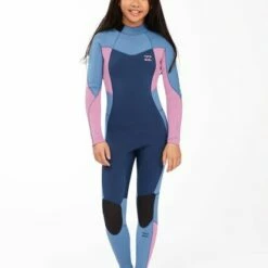BILLABONG 3/2 Girls' Synergy Back Zip Full Wetsuit ISLAND GREEN