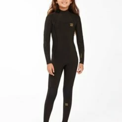 BILLABONG 4/3 Girls' Synergy Back Zip Full Wetsuit BLACK TIE DYE