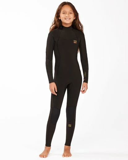 BILLABONG 4/3 Girls' Synergy Back Zip Full Wetsuit BLACK TIE DYE 1 BILLABONG 4/3 Girls' Synergy Back Zip Full Wetsuit BLACK TIE DYE
