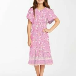 BILLABONG Girls' Hippie Girl Midi Dress PINK LADY