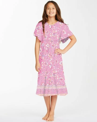 BILLABONG Girls' Hippie Girl Midi Dress PINK LADY 1 BILLABONG Girls' Hippie Girl Midi Dress PINK LADY