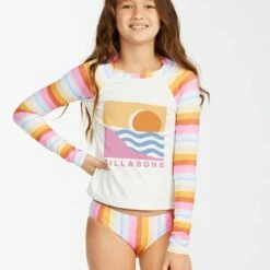BILLABONG Girls' Rising Sun Long Sleeve Rashguard MULTI