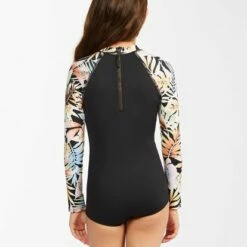 BILLABONG Girls' Core Boyshort Long Sleeve Swimsuit BLACK PEBBLE 6 BILLABONG Girls' Core Boyshort Long Sleeve Swimsuit BLACK PEBBLE -girls Sales Store abgwr00133 billabongw bpb bck1