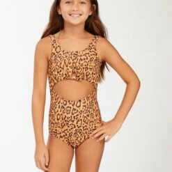 BILLABONG Girls' Lil Bit Wild One-Piece Swimsuit COCONUT -girls Sales Store abgx100117 billabongw czk0 frt2