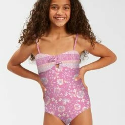 BILLABONG Girls' Day Dreamer One Piece Swimsuit PARADISE PINK