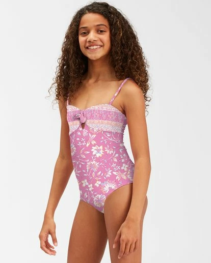 BILLABONG Girls' Day Dreamer One Piece Swimsuit PARADISE PINK 2 BILLABONG Girls' Day Dreamer One Piece Swimsuit PARADISE PINK - Image 2