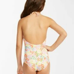 BILLABONG Girls' Windsong One Piece High-Neck One Piece Swimsuit MULTI -girls Sales Store abgx100124 billabongw mul bck1