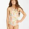 BILLABONG Girls' Windsong One Piece High-Neck One Piece Swimsuit MULTI
