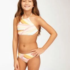 BILLABONG Girls' Sea Of Gold High Neck Bikini Set MULTI -girls Sales Store abgx200128 billabongw mul sd1