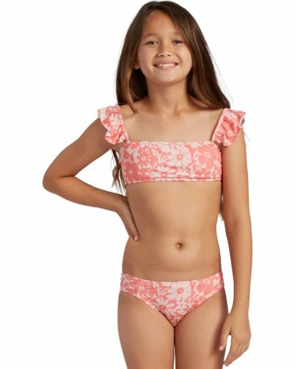 BILLABONG Girl's Way To Love Ruffle Bikini Set MULTI 1 BILLABONG Girl's Way To Love Ruffle Bikini Set MULTI
