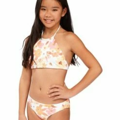 BILLABONG Girls' Walk In The Sun Reversible High-Neck Bikini Set MULTI 21 BILLABONG Girls' Walk In The Sun Reversible High-Neck Bikini Set MULTI -girls Sales Store abgx200162 billabongw mul frt4