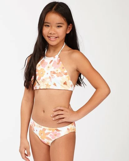 BILLABONG Girls' Walk In The Sun Reversible High-Neck Bikini Set MULTI 14 BILLABONG Girls' Walk In The Sun Reversible High-Neck Bikini Set MULTI - Image 14
