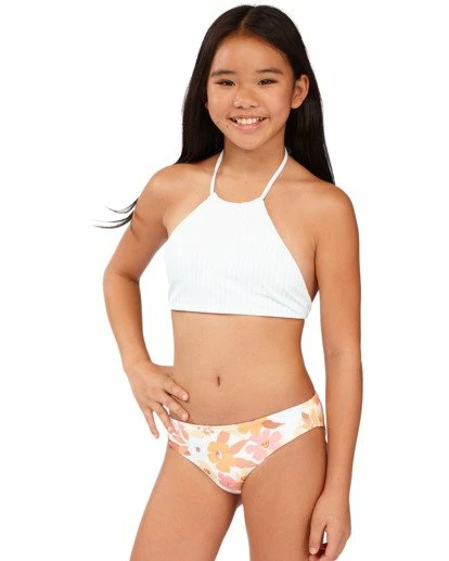 BILLABONG Girls' Walk In The Sun Reversible High-Neck Bikini Set MULTI 18 BILLABONG Girls' Walk In The Sun Reversible High-Neck Bikini Set MULTI - Image 18