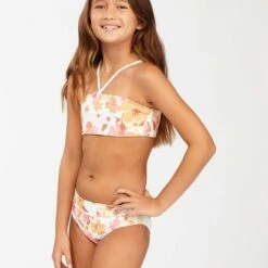 BILLABONG Girls' Walk In The Sun Reversible Bandeau Bikini Set MULTI -girls Sales Store abgx200163 billabongw mul sd1