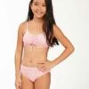BILLABONG Girls' Feelin Ditsy Drawstring Tank Bikini Set CORAL PINK