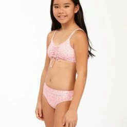 BILLABONG Girls' Feelin Ditsy Drawstring Tank Bikini Set CORAL PINK -girls Sales Store abgx200165 billabongw cak sd1