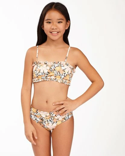 BILLABONG Girls' Sweet Dreams Reversible Bandeau Bikini Set MULTI 1 BILLABONG Girls' Sweet Dreams Reversible Bandeau Bikini Set MULTI