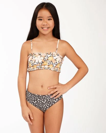 BILLABONG Girls' Sweet Dreams Reversible Bandeau Bikini Set MULTI 2 BILLABONG Girls' Sweet Dreams Reversible Bandeau Bikini Set MULTI - Image 2