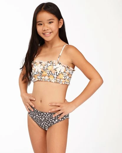 BILLABONG Girls' Sweet Dreams Reversible Bandeau Bikini Set MULTI 6 BILLABONG Girls' Sweet Dreams Reversible Bandeau Bikini Set MULTI - Image 6