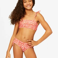 BILLABONG Girls' Sweet Blooms Strappy Bikini Tank Set RED VELVET