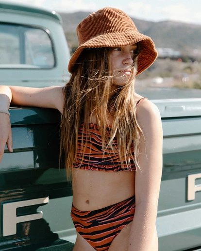 BILLABONG Girls' Sneakaway Ruffle Tank Bikini Set BRONZE 2 BILLABONG Girls' Sneakaway Ruffle Tank Bikini Set BRONZE - Image 2