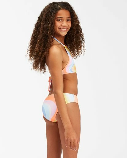 BILLABONG Girls' Groovy Road High-Neck Bikini Set MULTI 2 BILLABONG Girls' Groovy Road High-Neck Bikini Set MULTI - Image 2