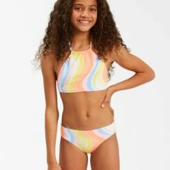 BILLABONG Girls' Groovy Road High-Neck Bikini Set MULTI
